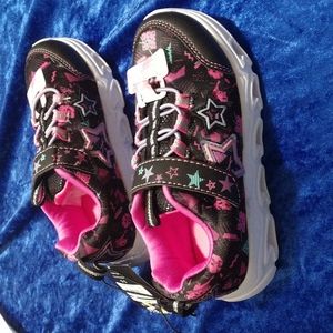 Athletic Works Sneakers Light-up Stars Glitter Non-Marking Rubber Soles Size 11